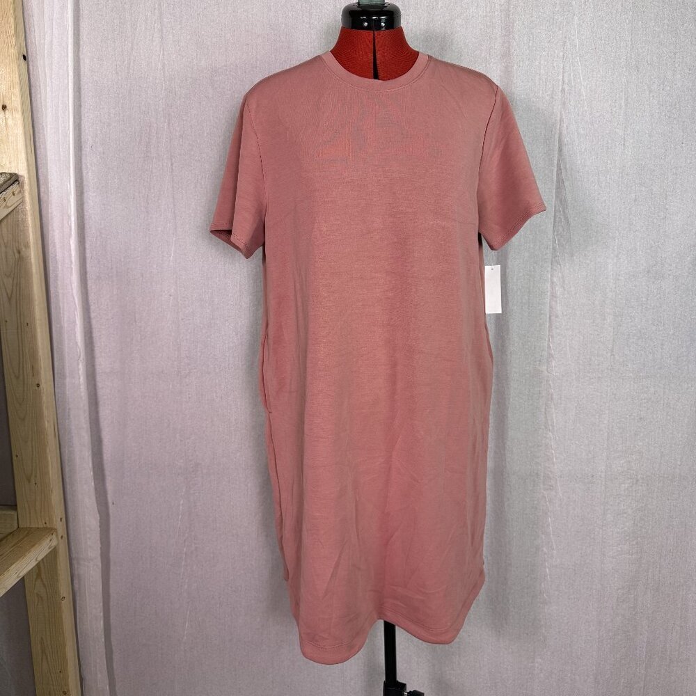 Member's Mark Women's Sandwash Short Sleeve Dress Size XL Pink NWT E970